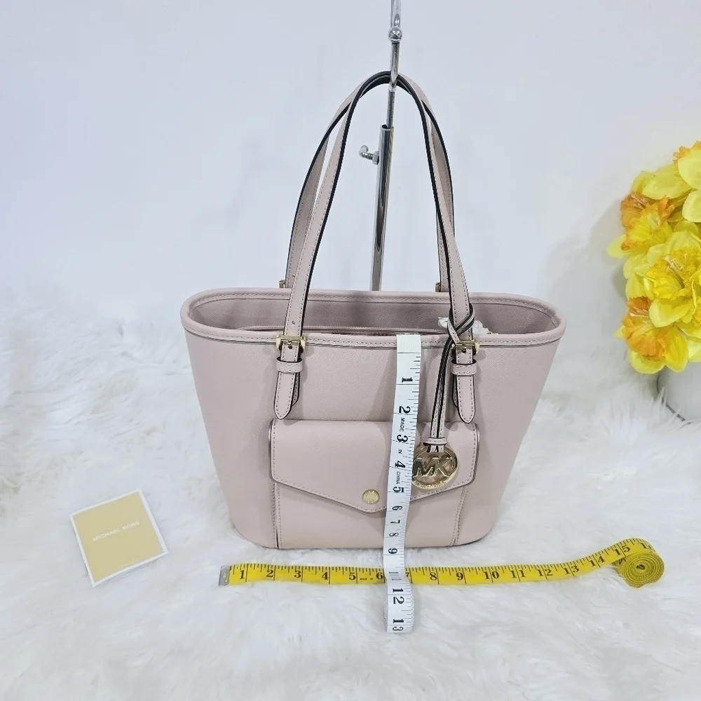 Michael Kors pink saffiano leather tote purse